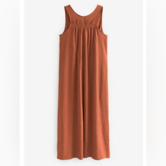 Athleta Echo Sleeveless Midi Crepe Dress NWOT Women’s Size Medium Bronze Rust - Picture 3 of 14